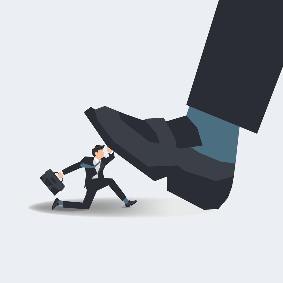 Businessman want to be stepped on vector illustration. Under pressure in career or business concept