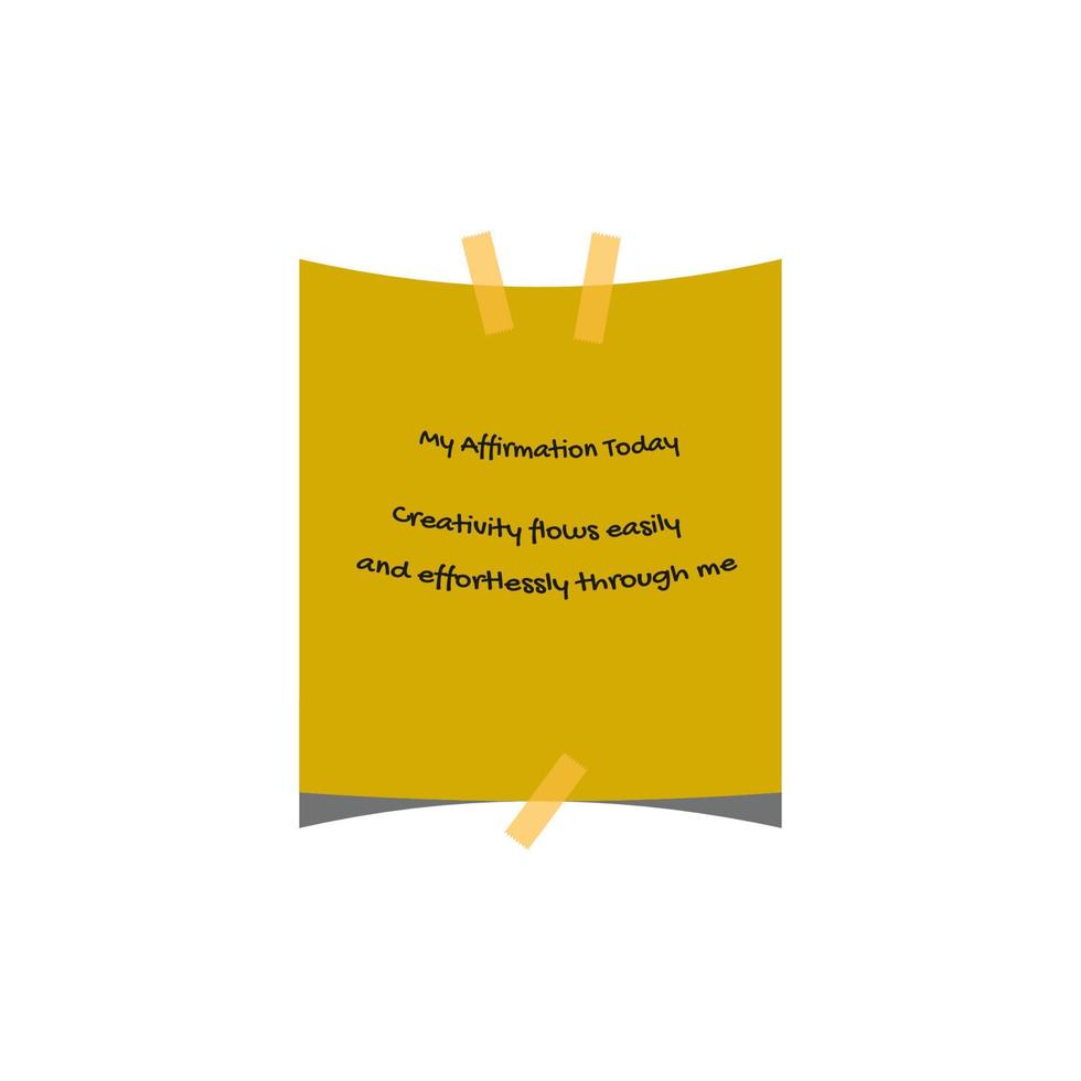 Paper stuck with today's affirmation sentences illustration vector