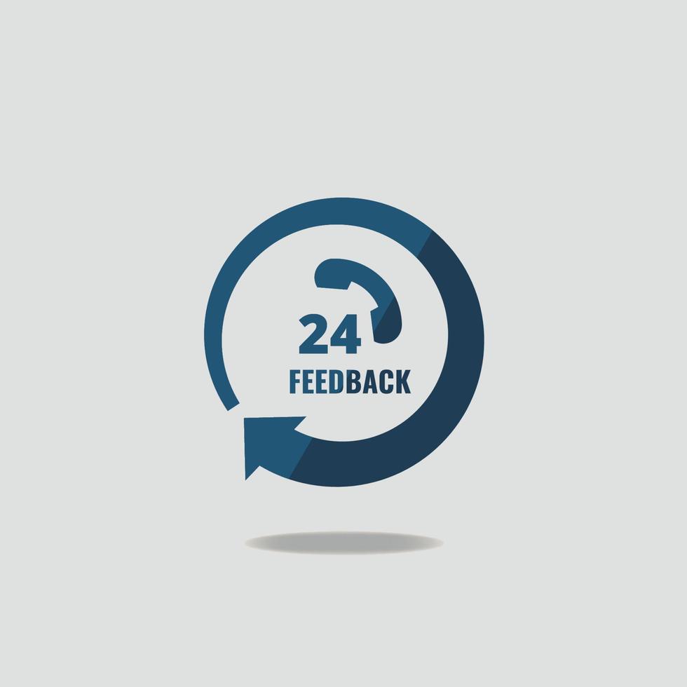 24 hours feedback sign design vector illustrator