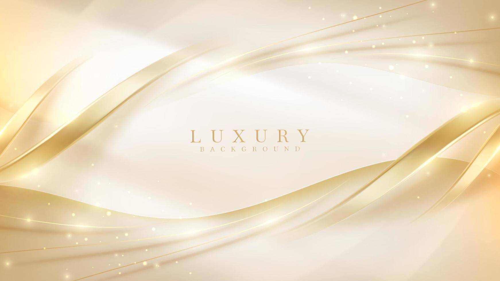 Abstract luxury cream background with gold light effects. vector