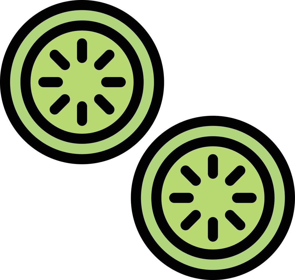 ilustración de diseño de icono de vector de rebanada de pepino