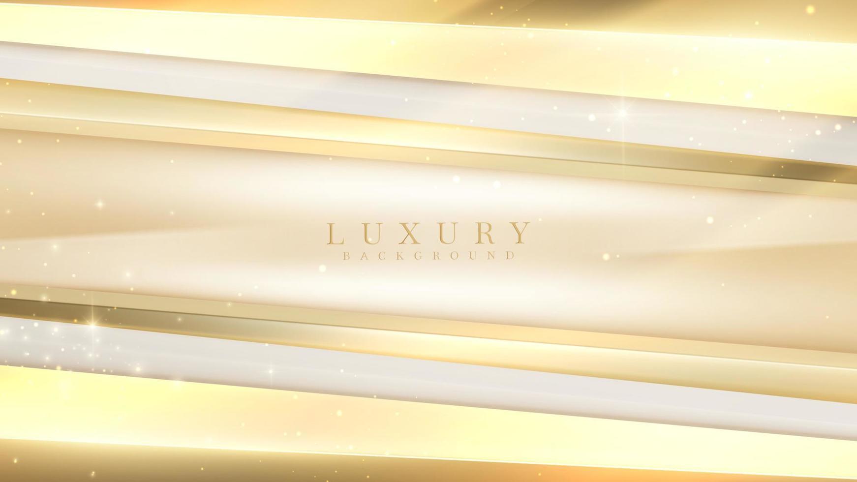 Abstract luxury background with gold line element and glitter light effect decoration. vector