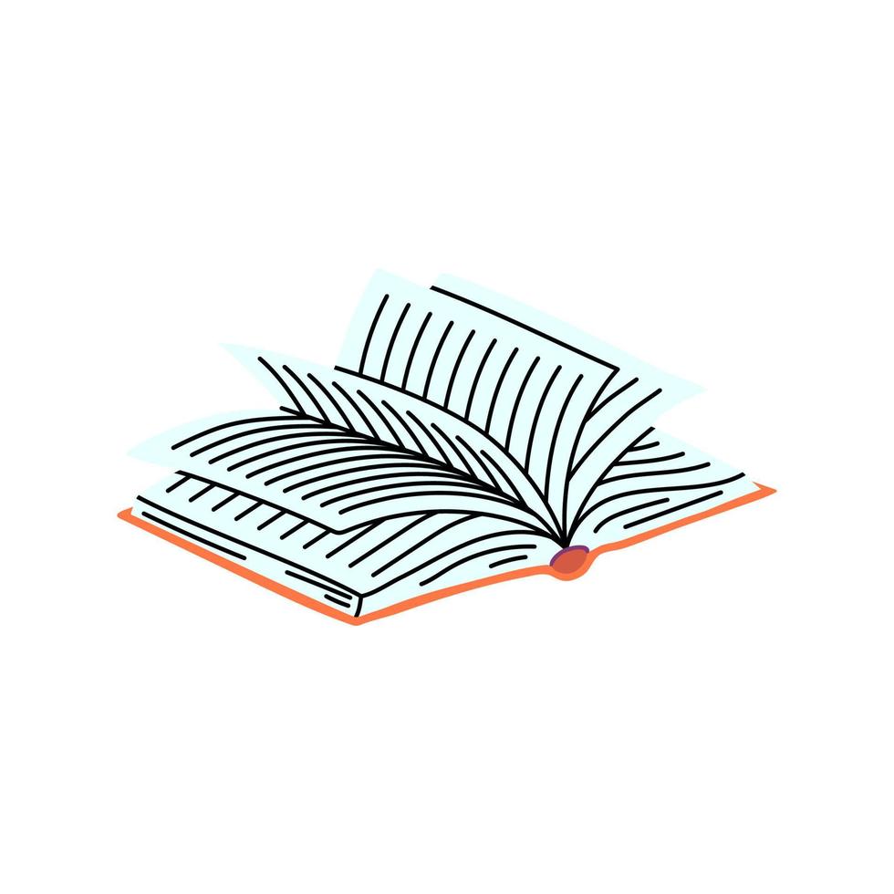 Cartoon Color Book Open View. Vector