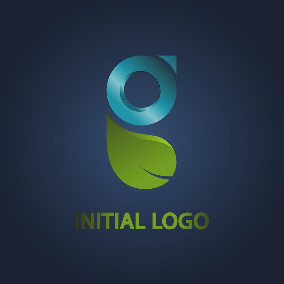 The initial G logo with the concept of nature, green and blue colors symbolize sustainability and fertility. Suitable for use in the environmental and health fields vector