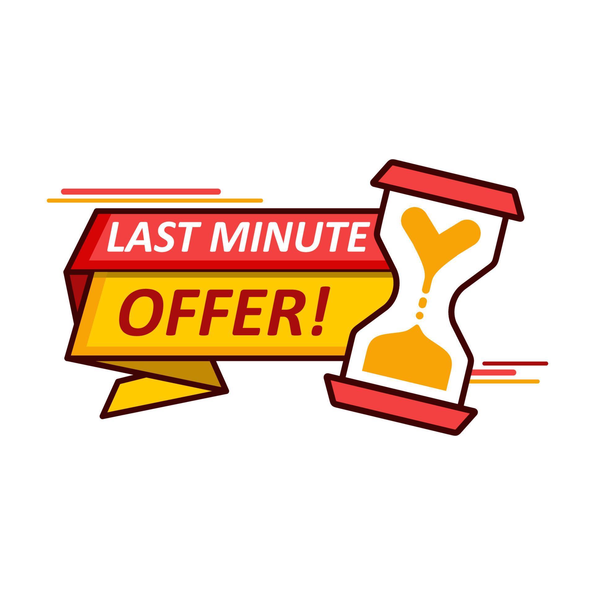 Sales countdown banner template with last minute offer text and