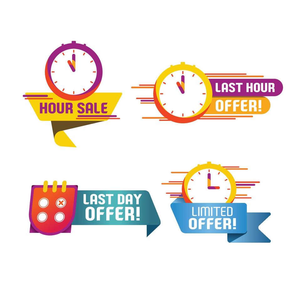 Four models set sale countdown banner collection vector