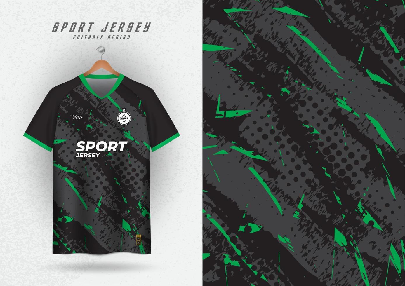 antecedentes para Deportes jersey, fútbol jersey, corriendo jersey, carreras jersey, negro y verde modelo. vector