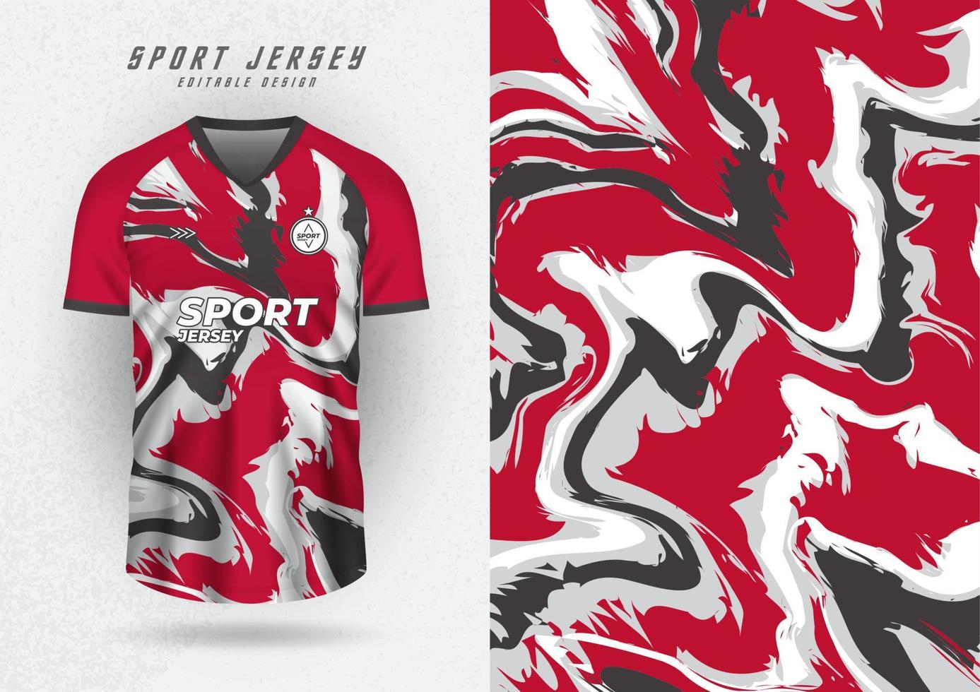 Background for sports jersey, soccer jersey, running jersey, racing jersey, water wave pattern in red color. vector