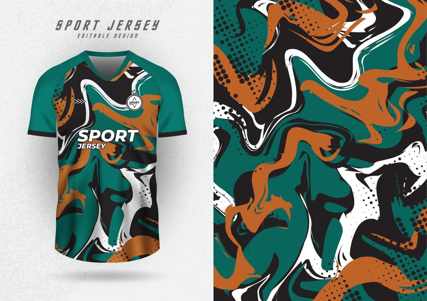 antecedentes para Deportes jersey, fútbol jersey, corriendo jersey, carreras jersey, Ejército verde agua ola modelo. vector