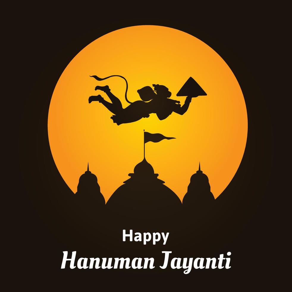 Happy Hanuman Jayanti Indian Hindu Festival Celebration Vector Design