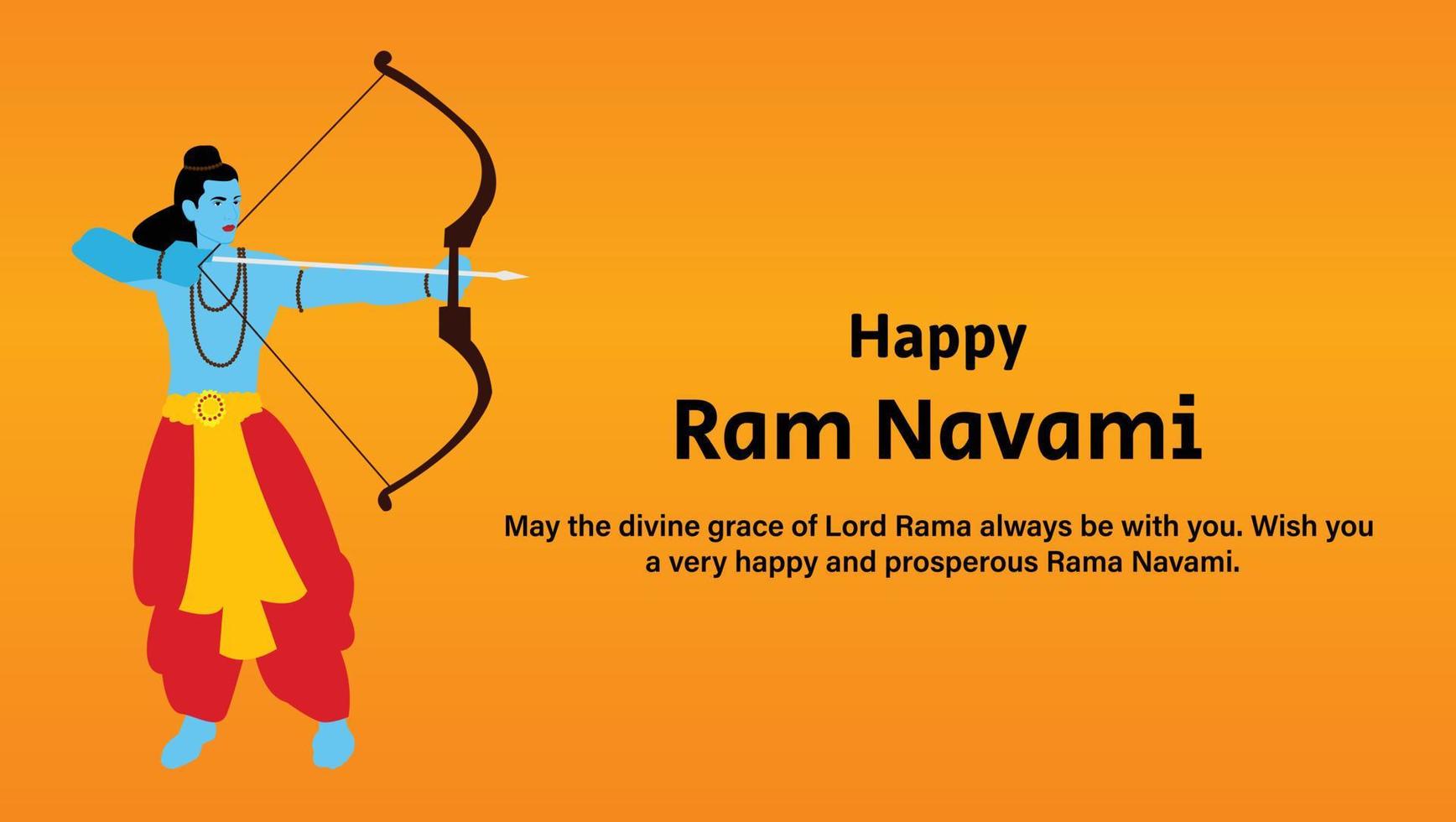 Shree Ram Navami Indian Hindu Festival Celebration Vector Design