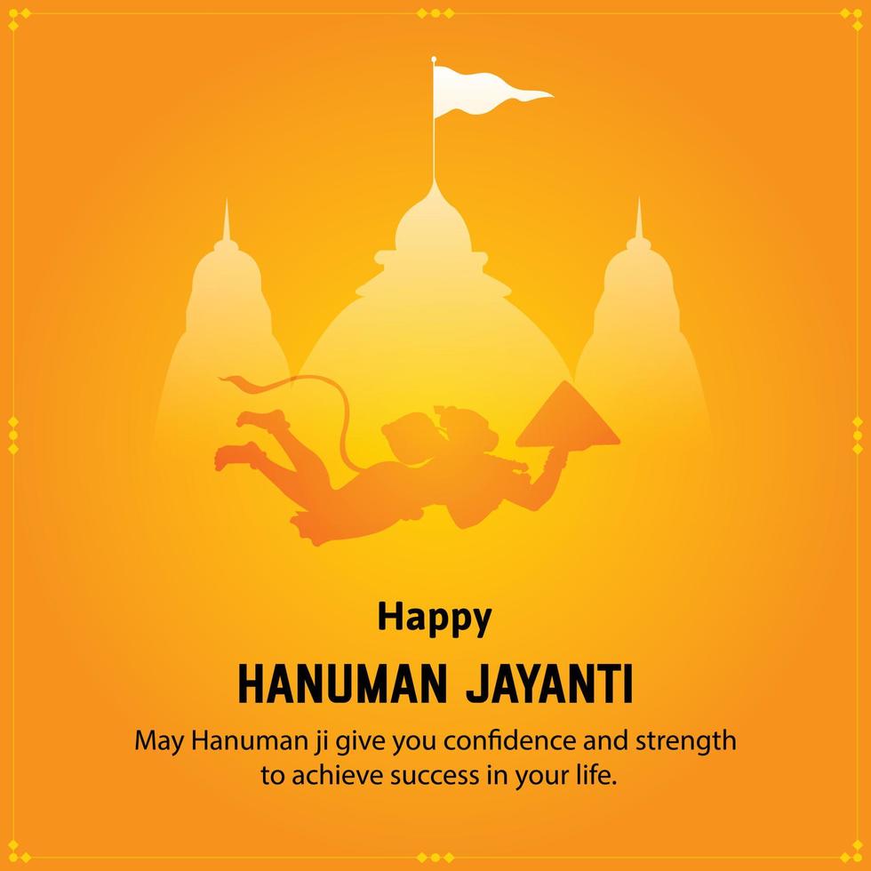 Happy Hanuman Jayanti Indian Hindu Festival Celebration Vector Design