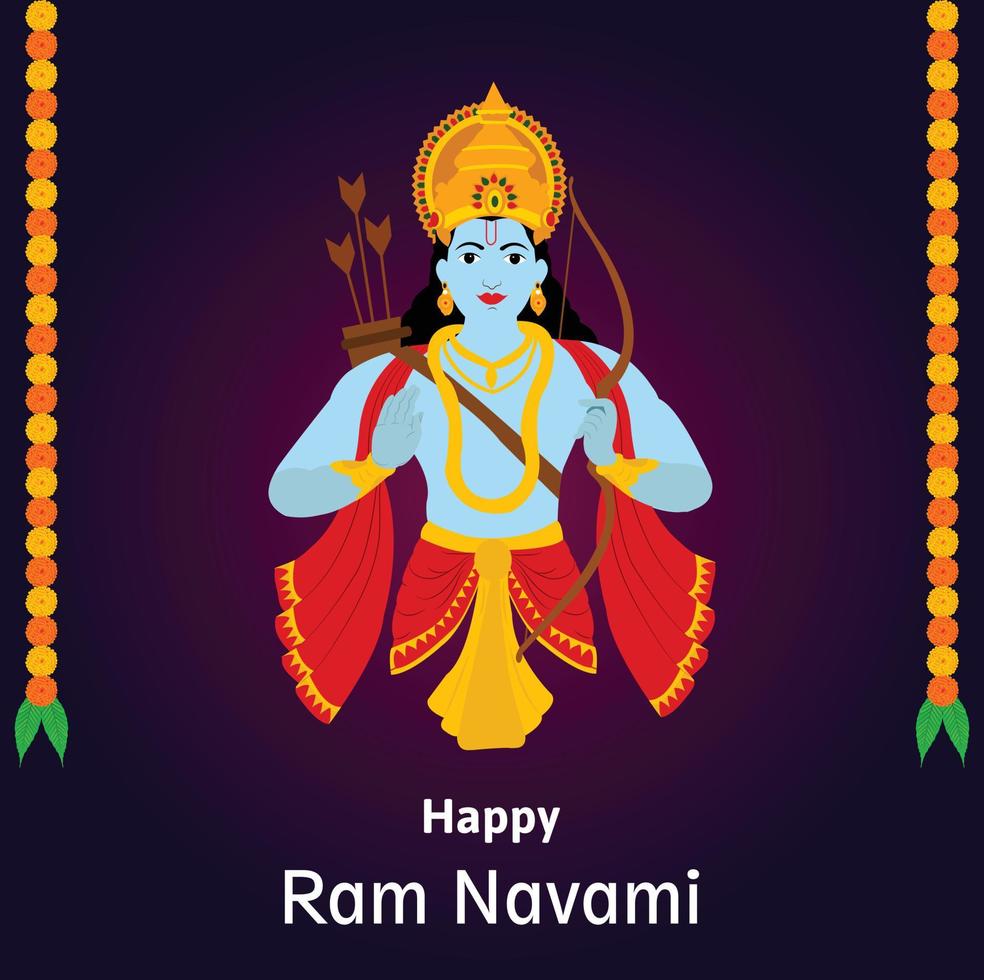 Shree Ram Navami Indian Hindu Festival Celebration Vector Design ...