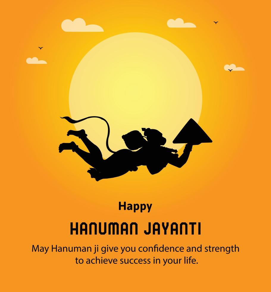 Happy Hanuman Jayanti Indian Hindu Festival Celebration Vector Design