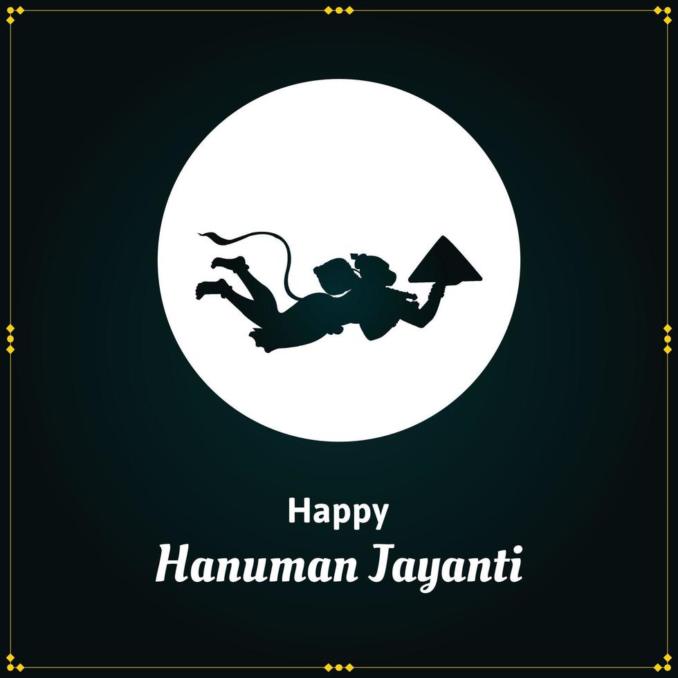 Happy Hanuman Jayanti Indian Hindu Festival Celebration Vector Design