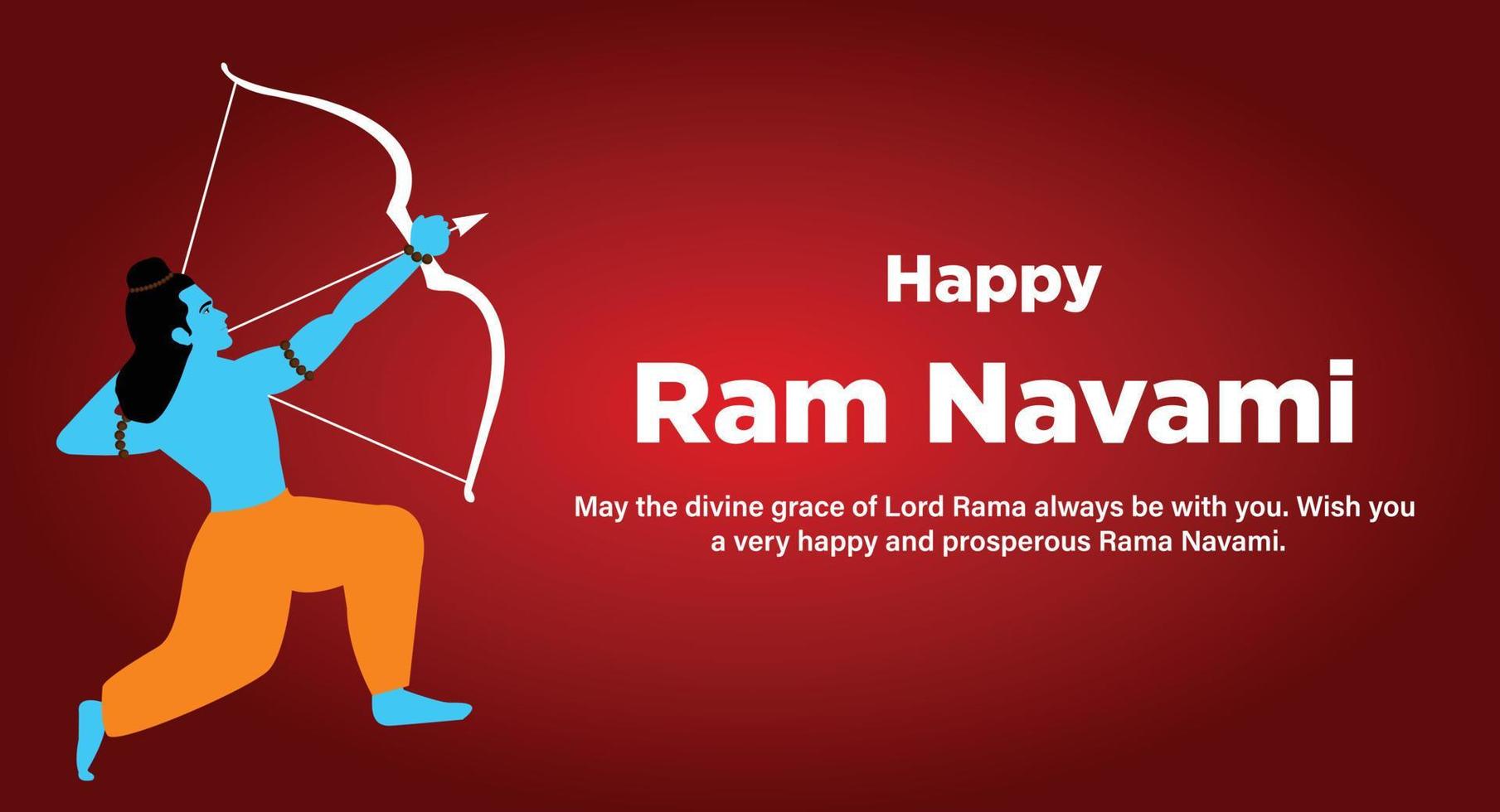 Shree Ram Navami Indian Hindu Festival Celebration Vector Design