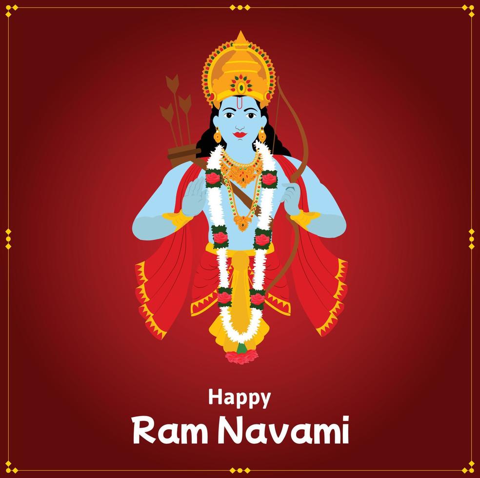 Shree Ram Navami Indian Hindu Festival Celebration Vector Design