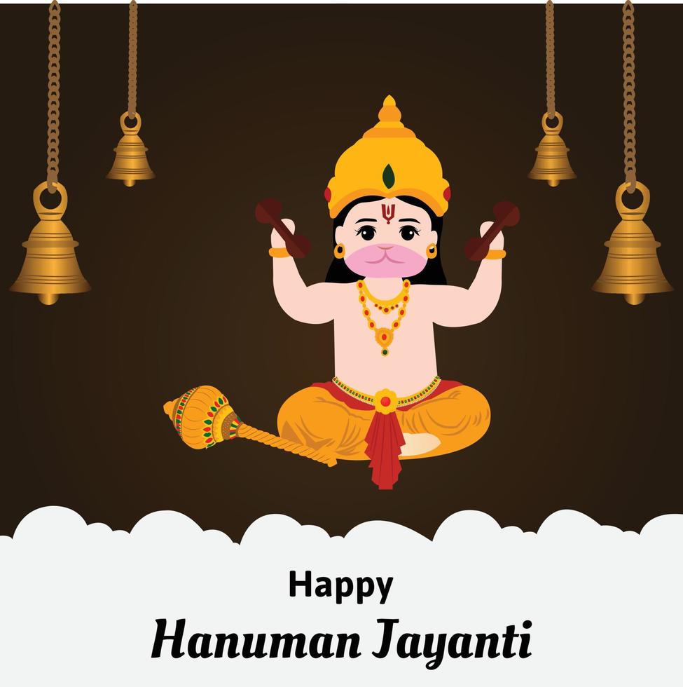contento Hanuman Jayanti indio hindú festival celebracion vector diseño