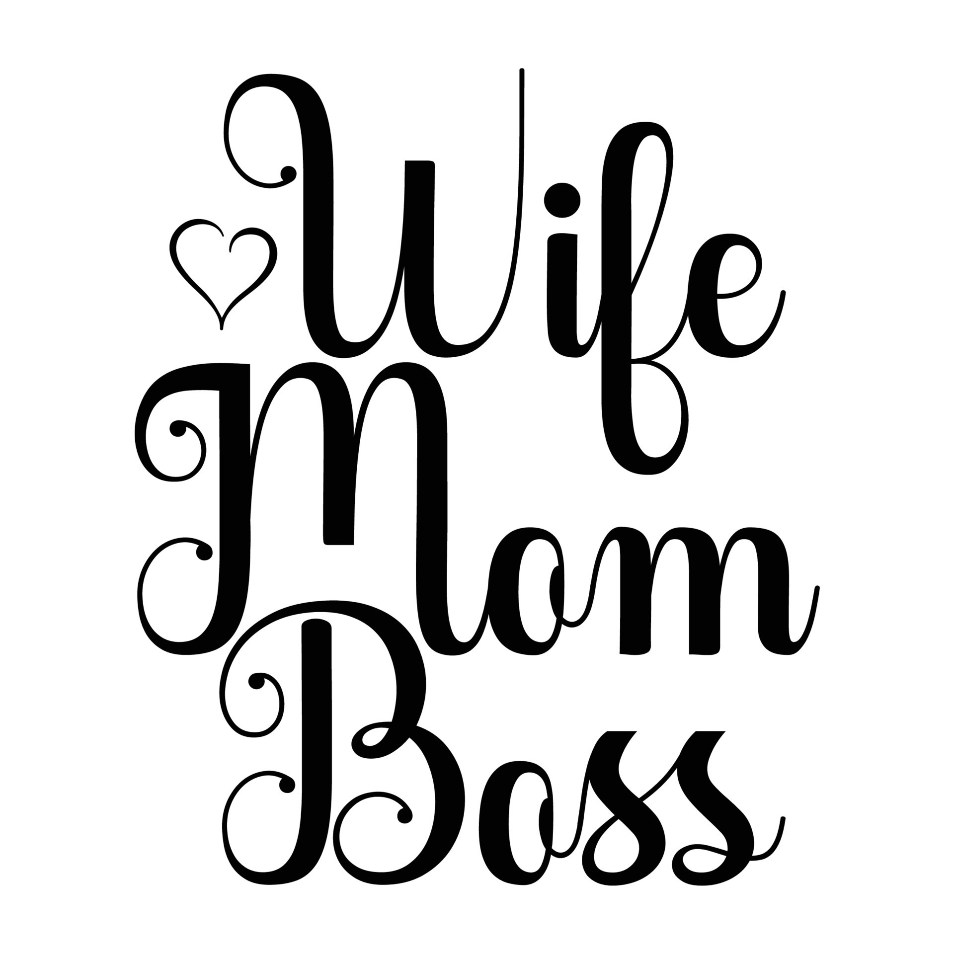 Wife mom boss Mother's day shirt print template, typography design for ...