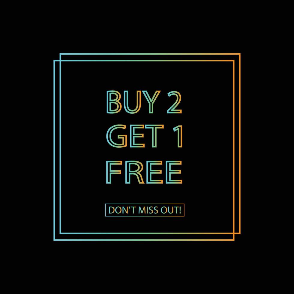 DESIGN ELEMENT. BUY 2 GET 1 FREE vector