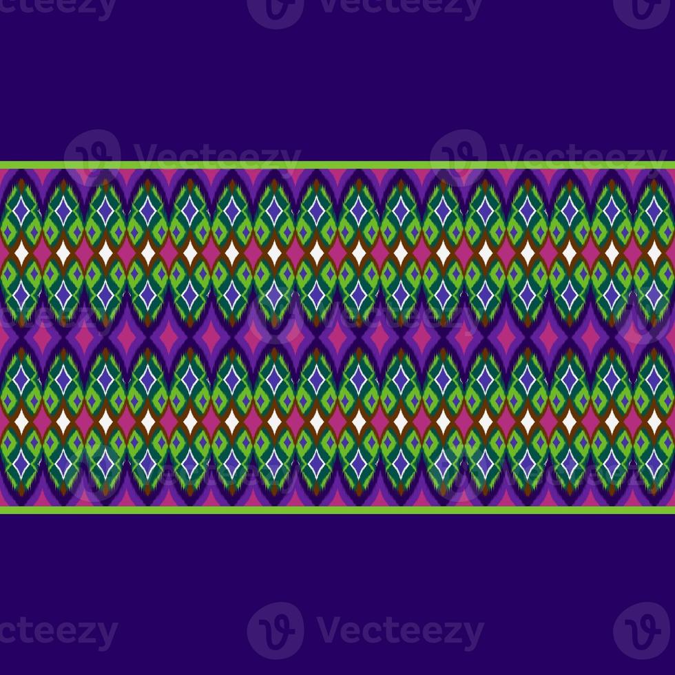 Ikat geometric folklore ornament, Tribal ethnic texture. Seamless striped pattern in Aztec style, Figure tribal embroidery, Scandinavian, Ikat pattern photo