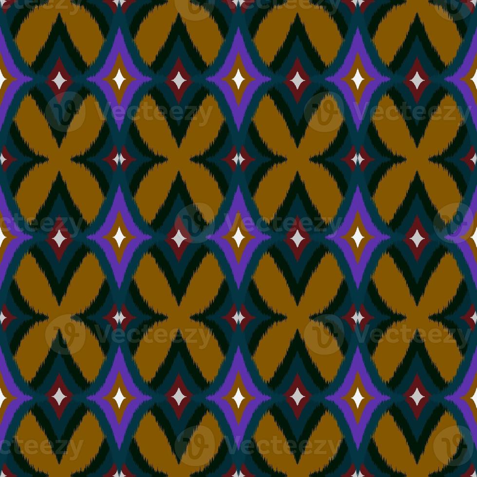 Ikat geometric folklore ornament, Tribal ethnic texture. Seamless striped pattern in Aztec style, Figure tribal embroidery, Scandinavian, Ikat pattern photo