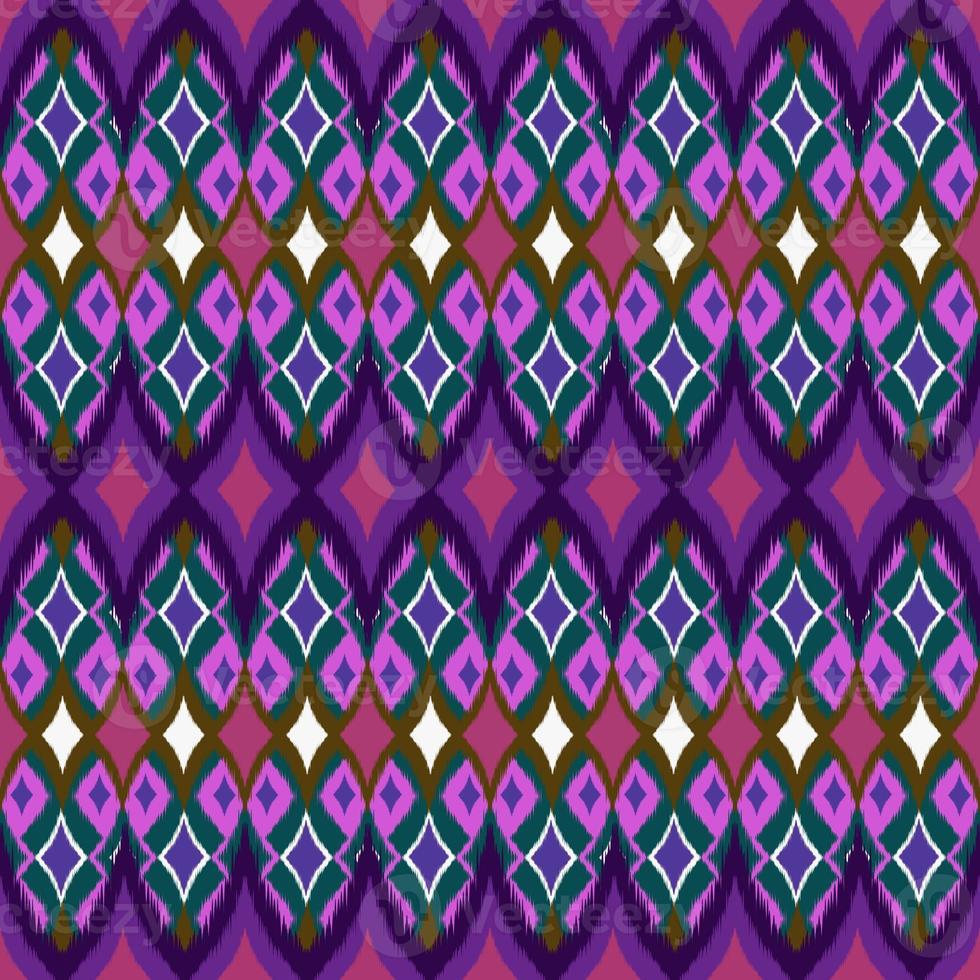 Ikat geometric folklore ornament, Tribal ethnic texture. Seamless striped pattern in Aztec style, Figure tribal embroidery, Scandinavian, Ikat pattern photo