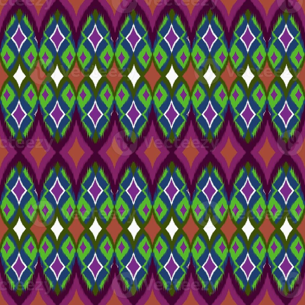 ikat geométrico folklore ornamento, tribal étnico textura. sin costura a rayas modelo en azteca estilo, figura tribal bordado, escandinavo, ikat modelo foto