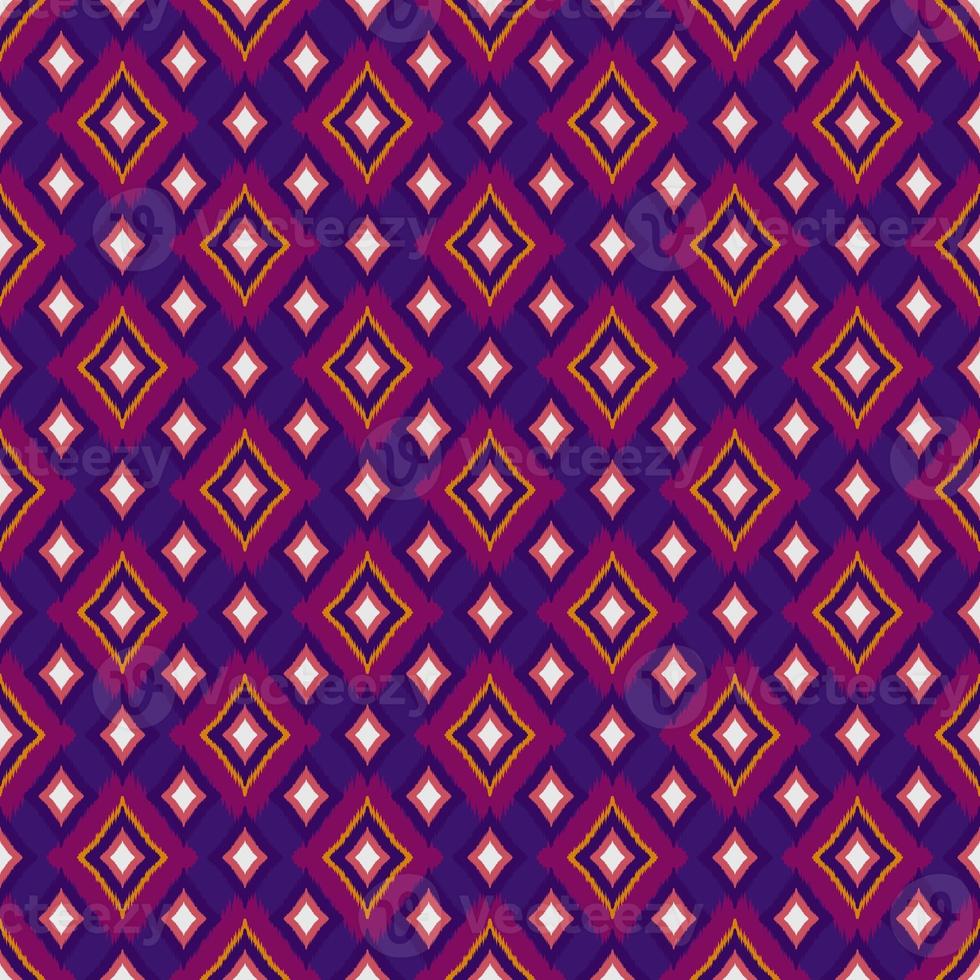 Ikat geometric folklore ornament, Tribal ethnic texture. Seamless striped pattern in Aztec style, Figure tribal embroidery, Scandinavian, Ikat pattern photo