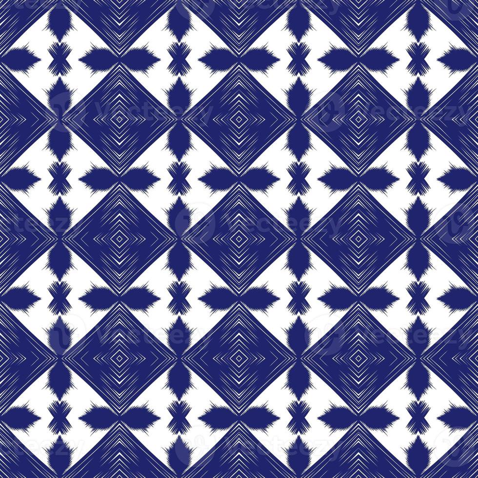 Ikat geometric folklore ornament, Tribal ethnic texture. Seamless striped pattern in Aztec style, Figure tribal embroidery, Scandinavian, Ikat pattern photo