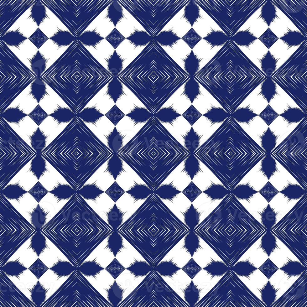 Ikat geometric folklore ornament, Tribal ethnic texture. Seamless striped pattern in Aztec style, Figure tribal embroidery, Scandinavian, Ikat pattern photo