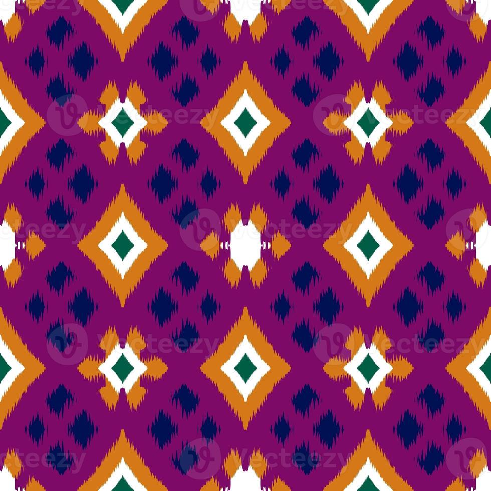 Ikat geometric folklore ornament, Tribal ethnic texture. Seamless striped pattern in Aztec style, Figure tribal embroidery, Scandinavian, Ikat pattern photo
