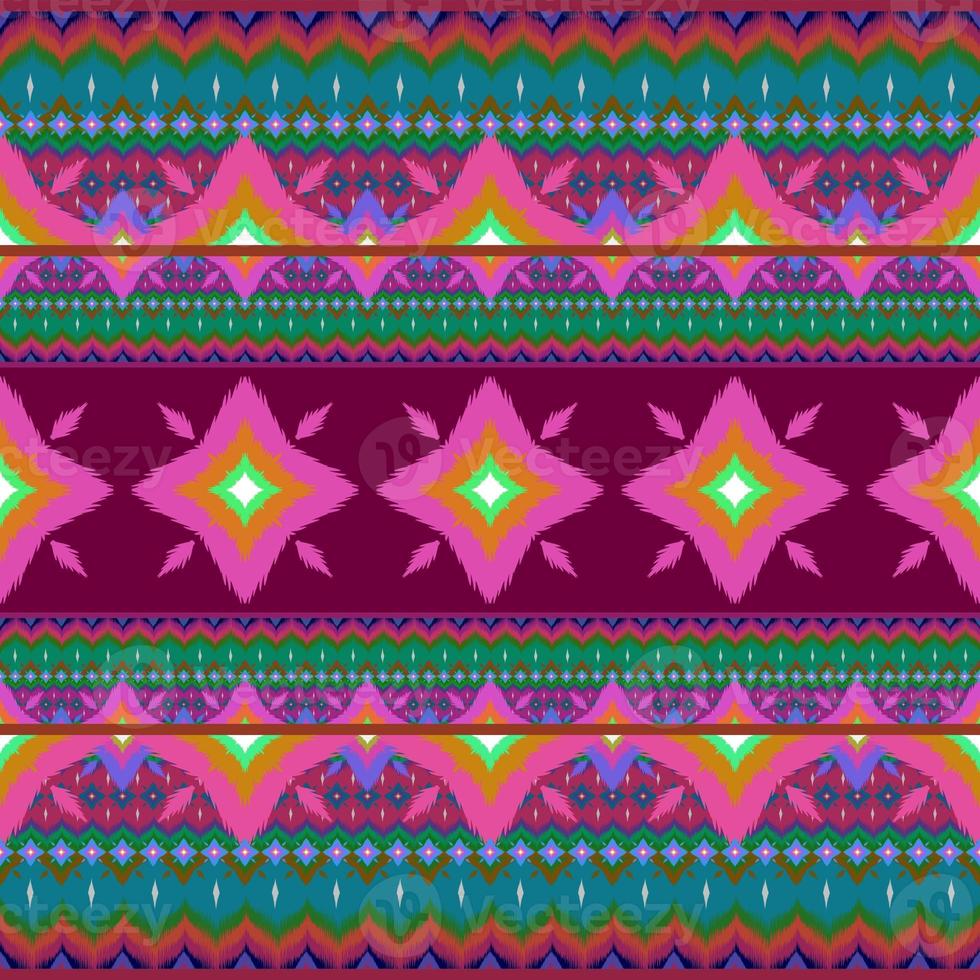 Ikat geometric folklore ornament, Tribal ethnic texture. Seamless striped pattern in Aztec style, Figure tribal embroidery, Scandinavian, Ikat pattern photo