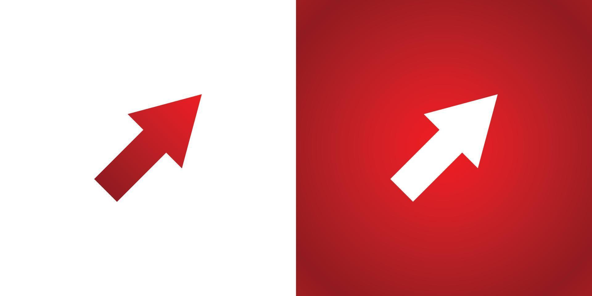 Arrow logo design template on white and red background vector