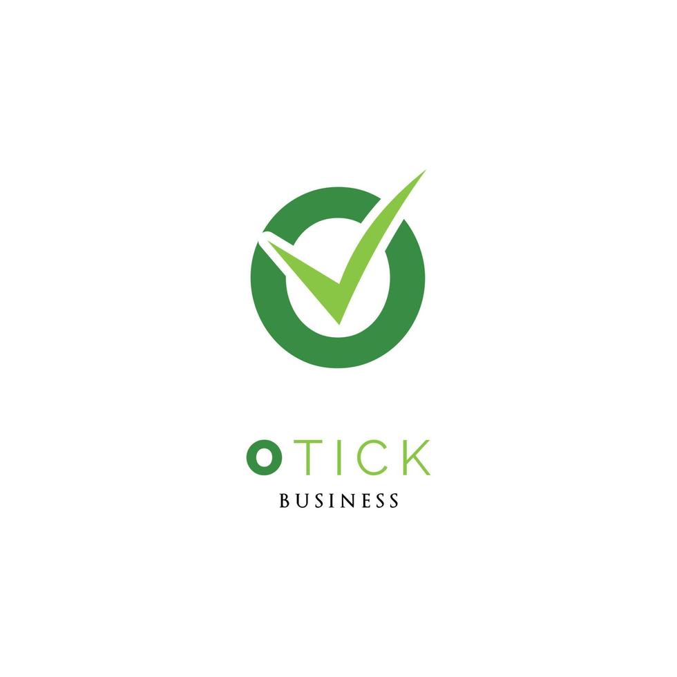 Initial Letter O Check Mark or Tick Icon Logo Design Template vector