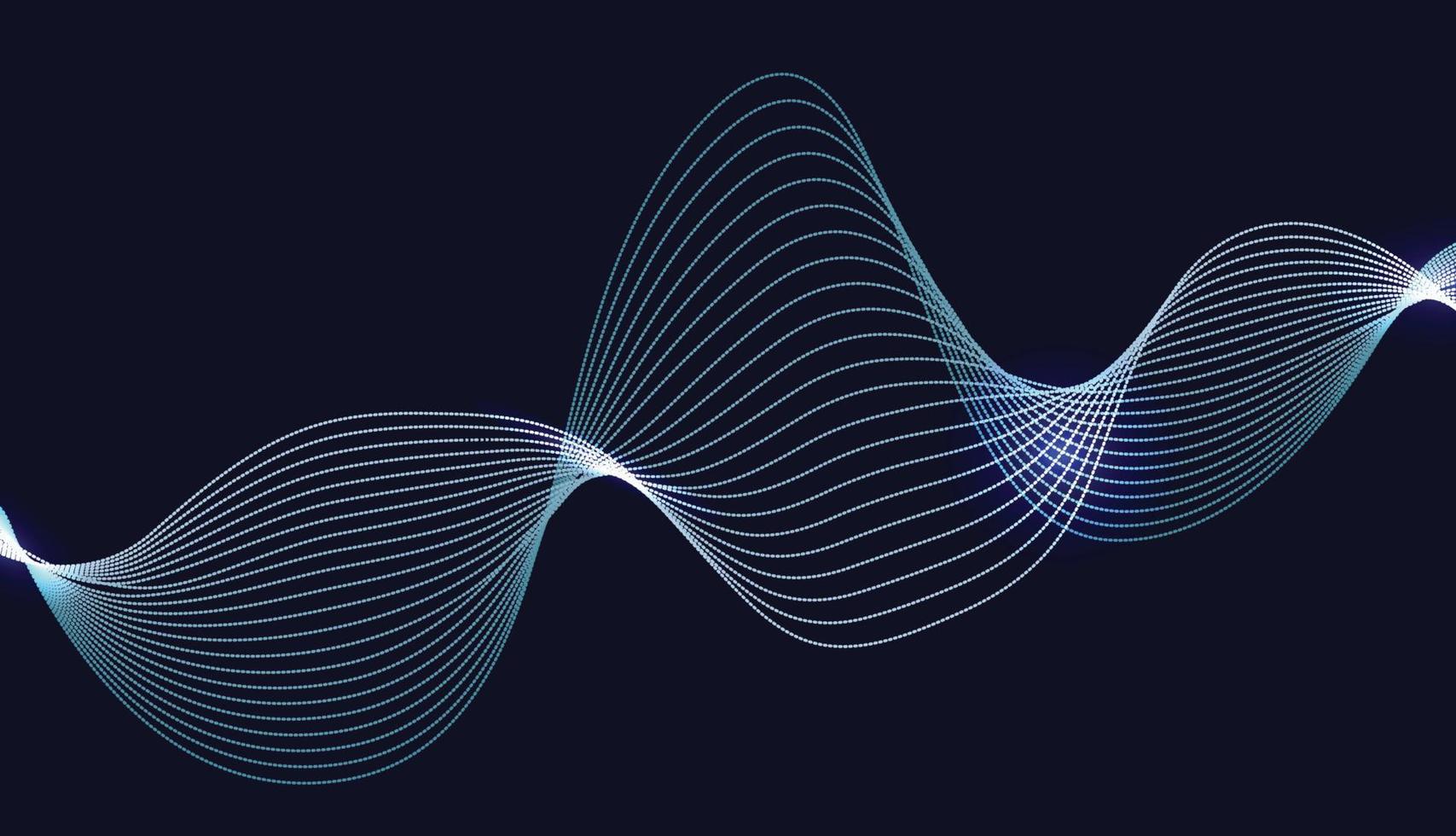 Modern Abstract Blue Resonance Wavy Digital Dashed Lines Background Wallpaper vector