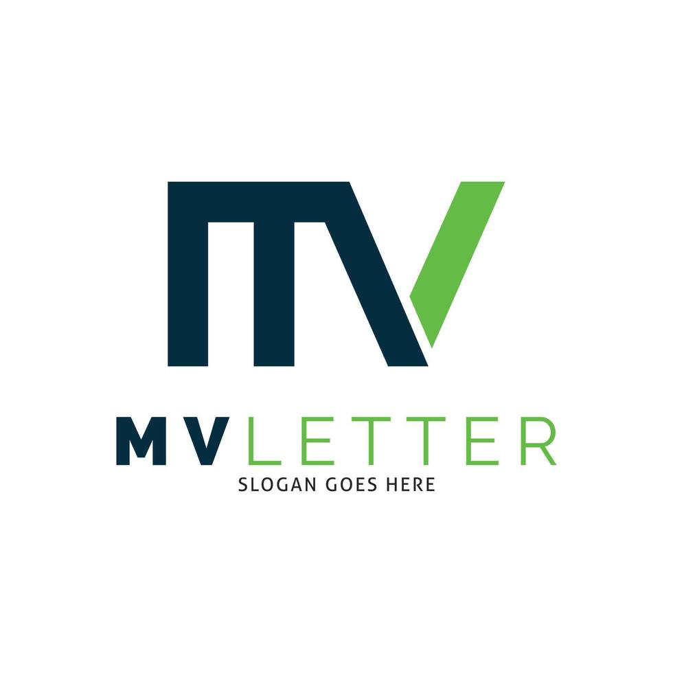 Initial Letter MV Icon Vector Logo Template Illustration Design