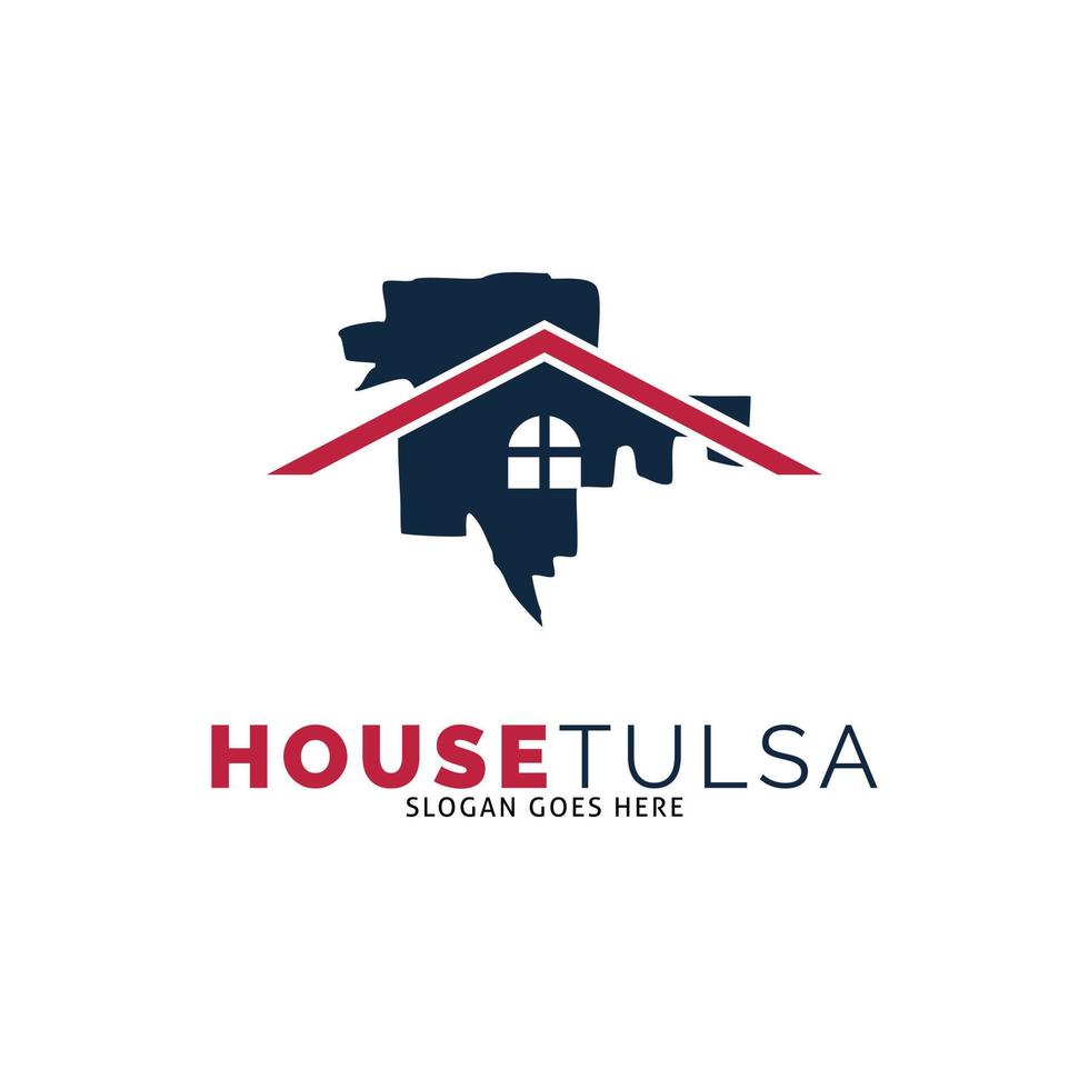 House in Tulsa City Icon Vector Logo Template Illustration Design