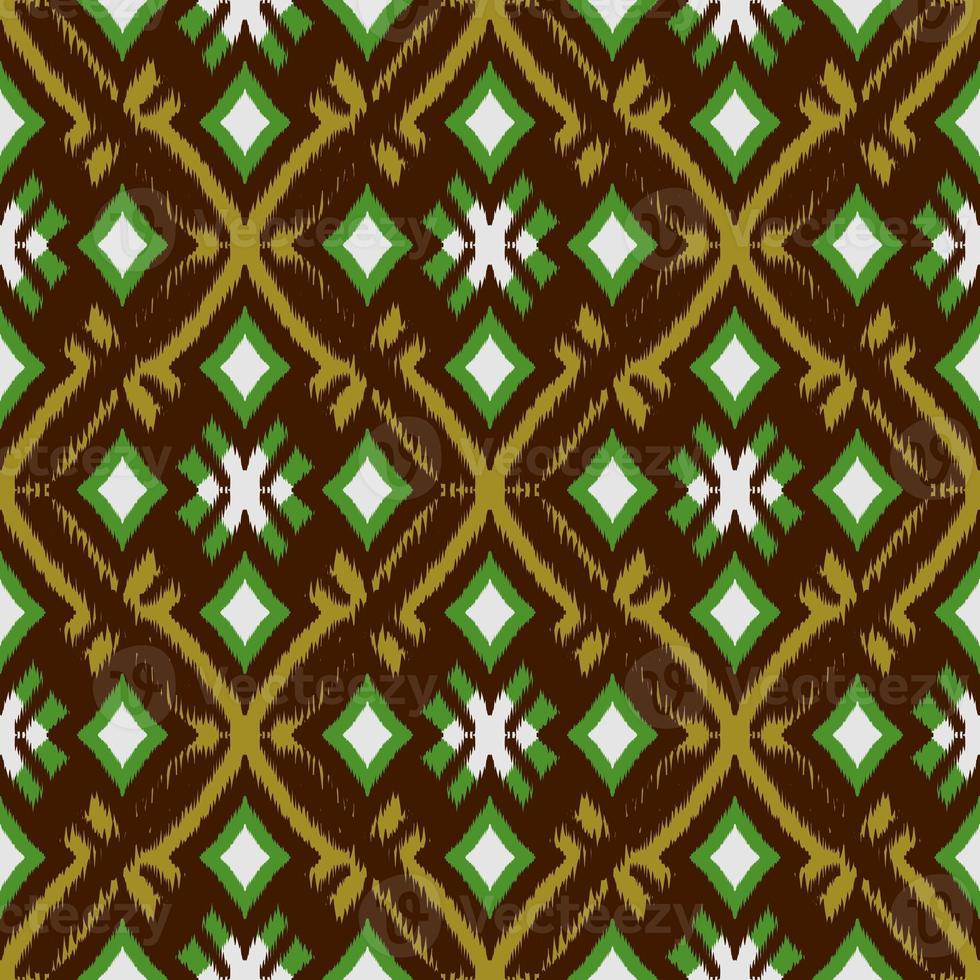 Ikat geometric folklore ornament, Tribal ethnic texture. Seamless striped pattern in Aztec style, Figure tribal embroidery, Scandinavian, Ikat pattern photo