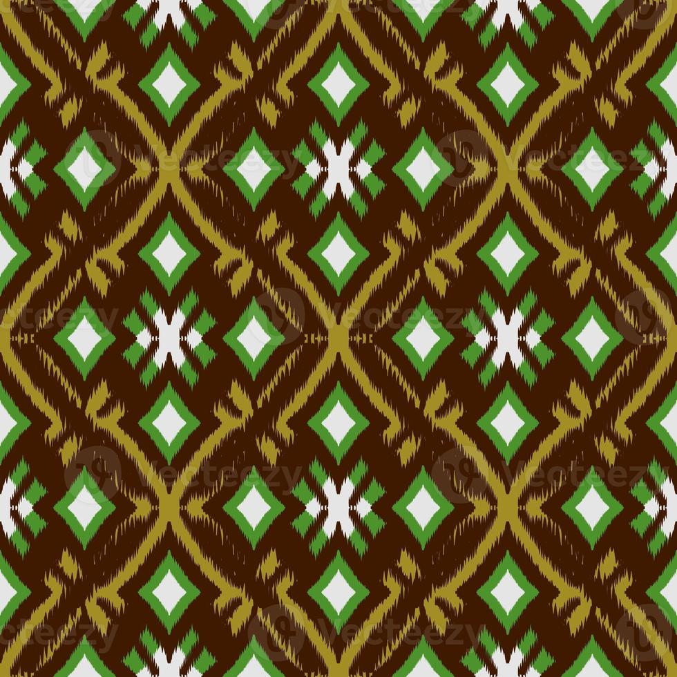 Ikat geometric folklore ornament, Tribal ethnic texture. Seamless striped pattern in Aztec style, Figure tribal embroidery, Scandinavian, Ikat pattern photo