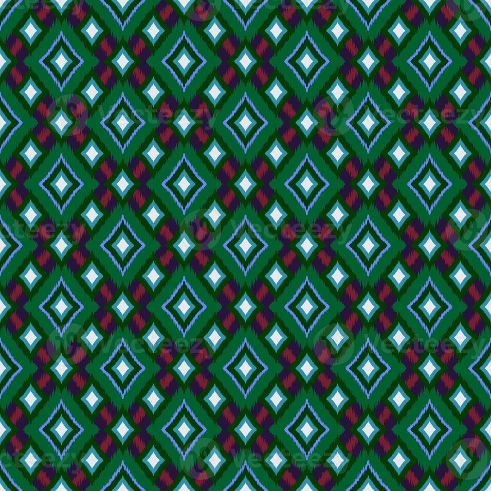 Ikat geometric folklore ornament, Tribal ethnic texture. Seamless striped pattern in Aztec style, Figure tribal embroidery, Scandinavian, Ikat pattern photo