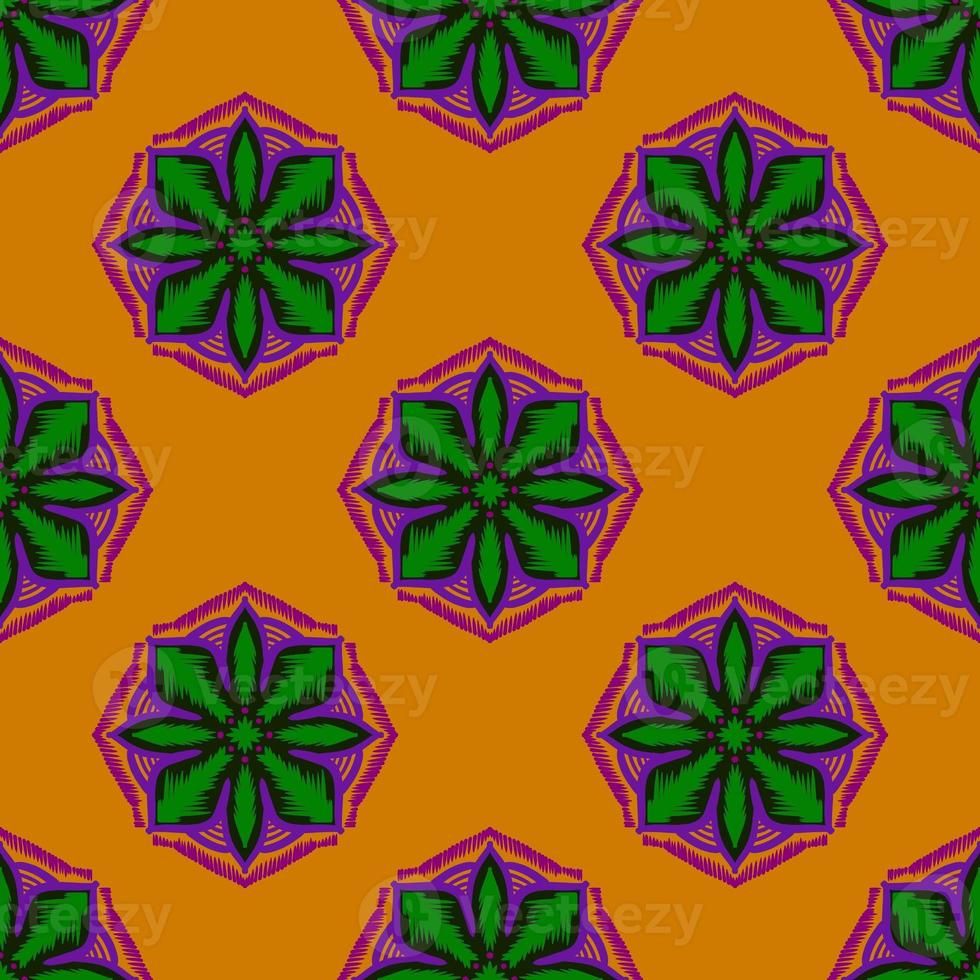 Ikat geometric folklore ornament, Tribal ethnic texture. Seamless striped pattern in Aztec style, Figure tribal embroidery, Scandinavian, Ikat pattern photo