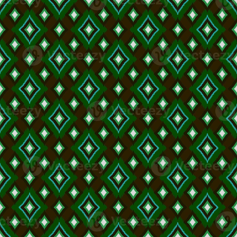 Ikat geometric folklore ornament, Tribal ethnic texture. Seamless striped pattern in Aztec style, Figure tribal embroidery, Scandinavian, Ikat pattern photo