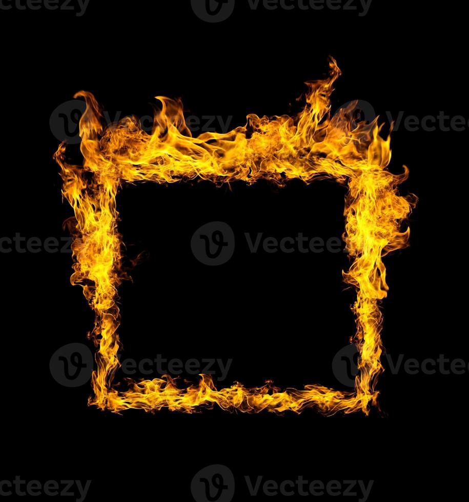 Square. flame heat black background photo