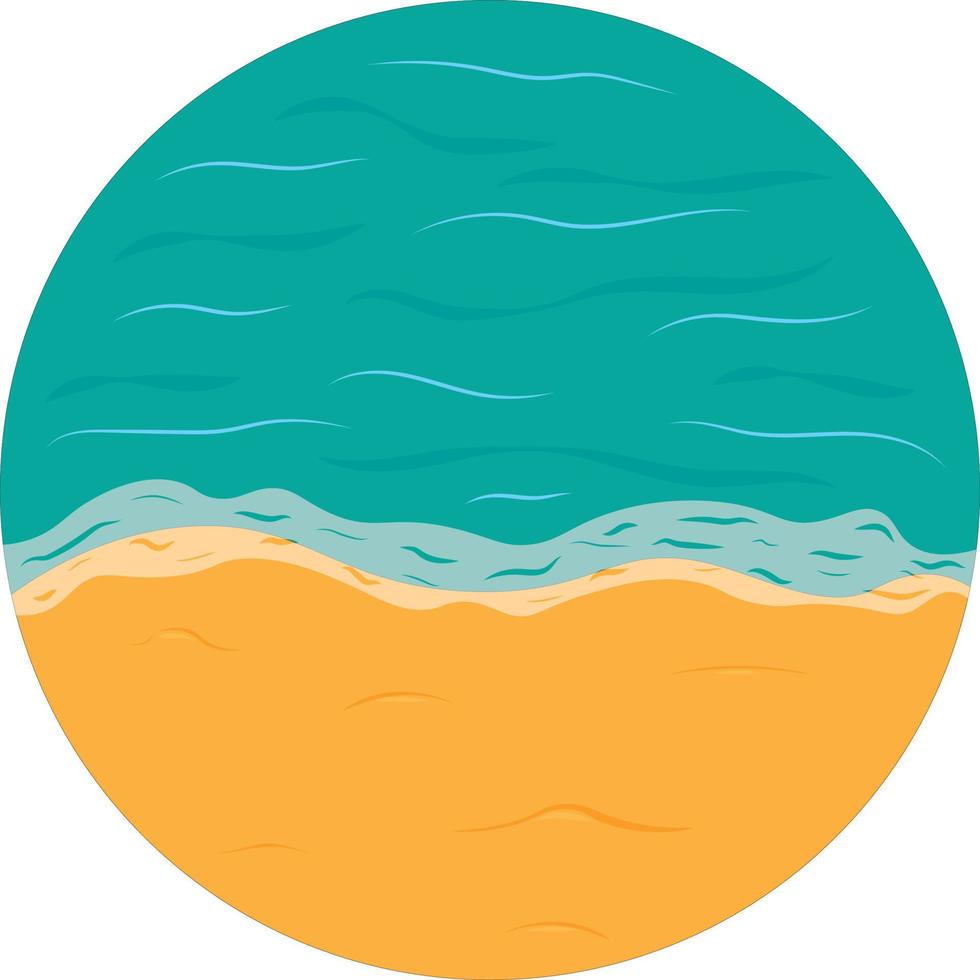 Sunny day sea beach circle background vector illustration