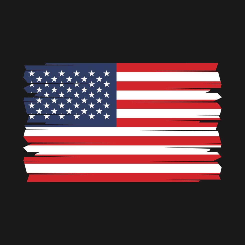 American Flag Brush Vector