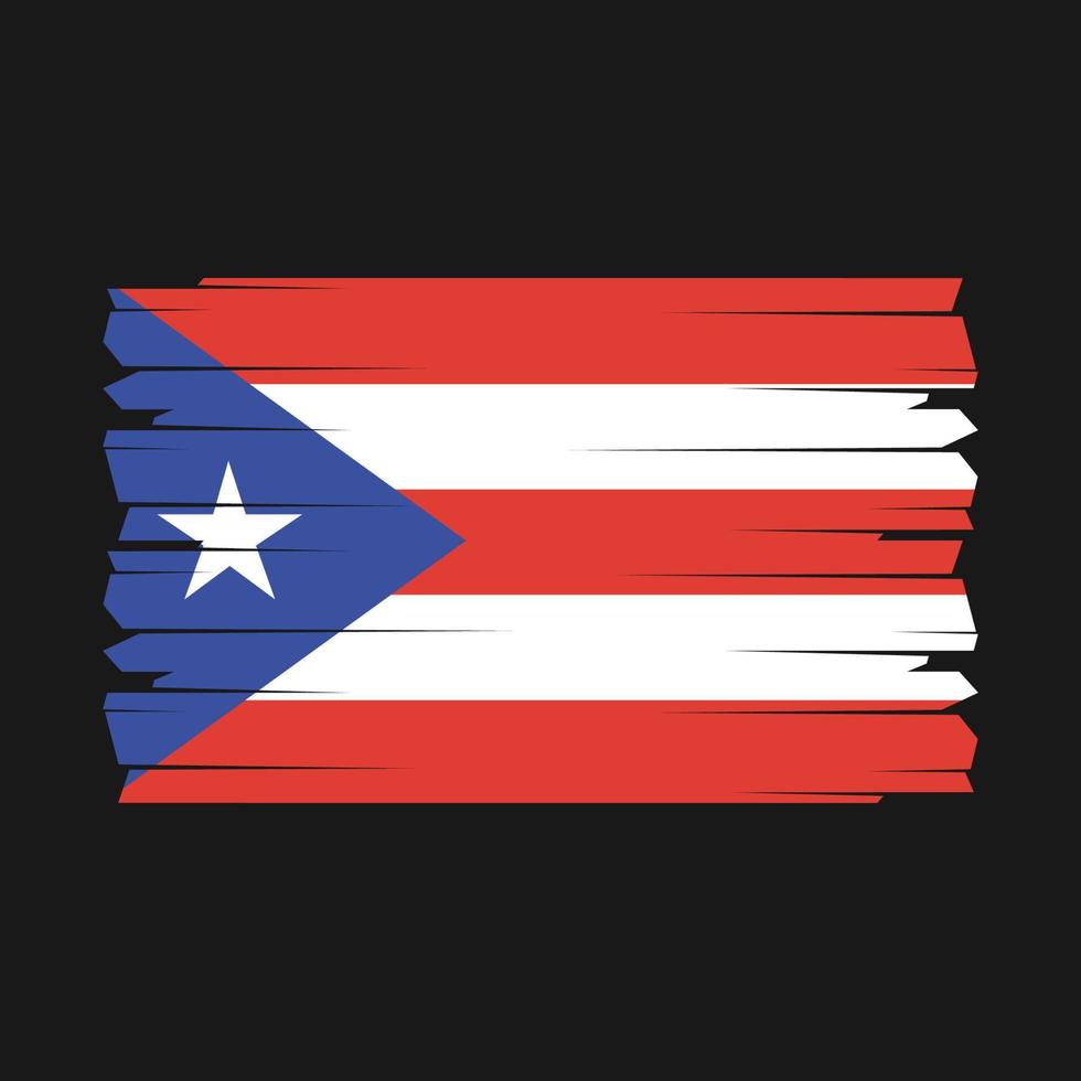 Puerto Rico Flag Brush Vector