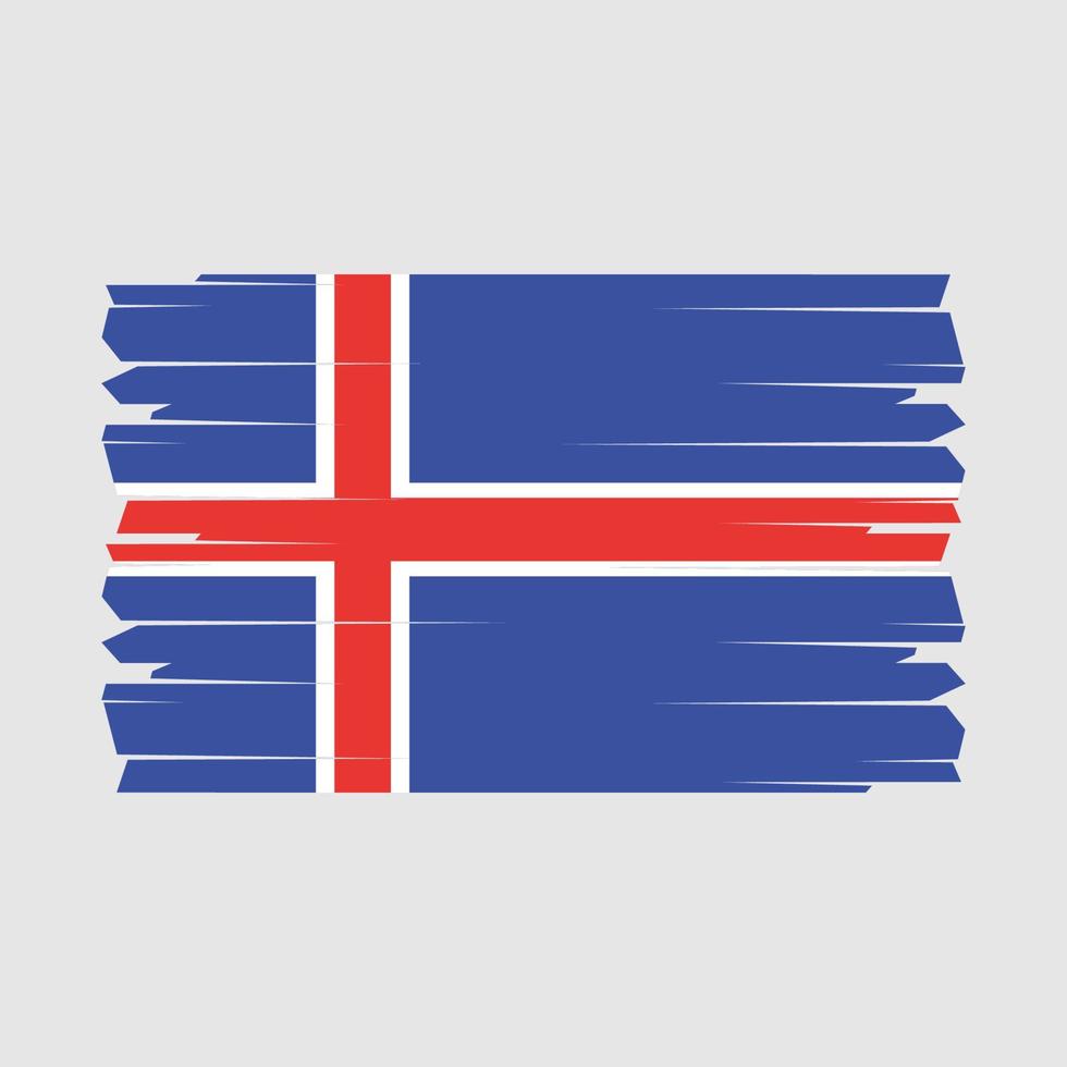 Iceland Flag Brush Vector