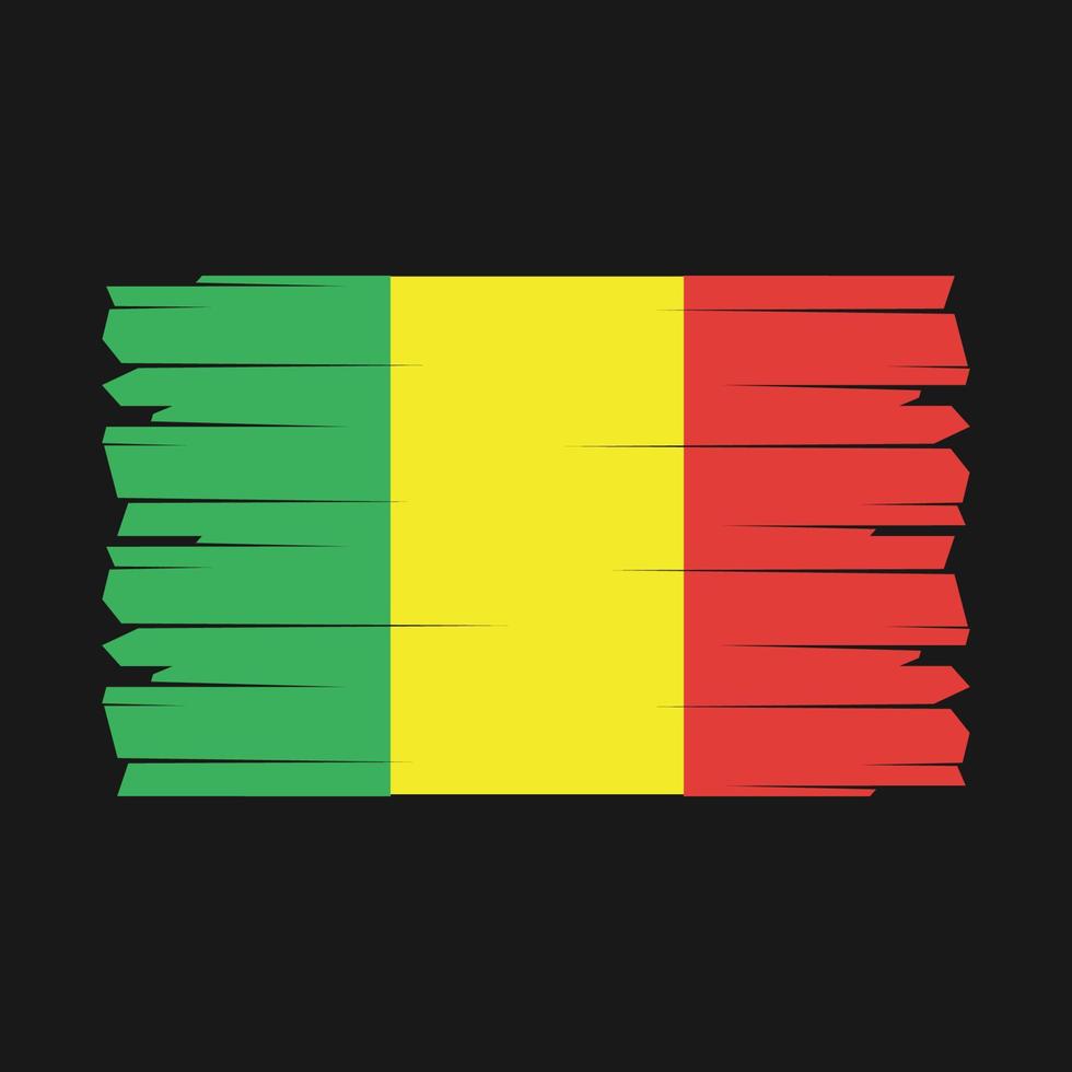 Mali Flag Brush Vector