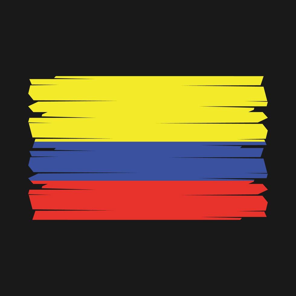 Colombia Flag Brush Vector